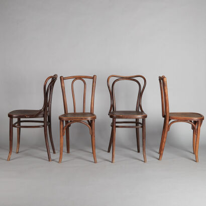 A Suite of Four Fischel French Bentwood Bistro Chairs