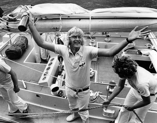 ALBERT MCCABE Peter Blake aboard Heaths Condor
