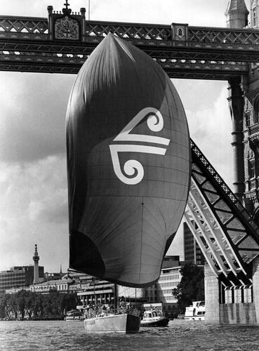 PHOTOGRAPHER UNKNOWN Lion New Zealand sails under London's Tower Bridge