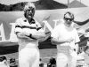 PHOTOGRAPHER UNKNOWN Skipper Peter Blake and crew member Grant Dalton aboard Lion New Zealand