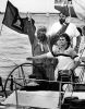 PHOTOGRAPHER UNKNOWN Skipper Peter Blake aboard Lion New Zealand