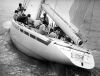 PHOTOGRAPHER UNKNOWN The first fibreglass America's Cup yacht, Auckland Harbour