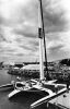 PHOTOGRAPHER UNKNOWN Steinlager One's revolutionary 86ft wing mast steeped after launching