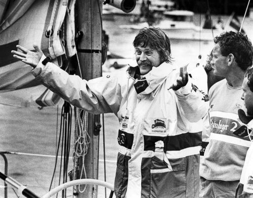 PHOTOGRAPHER UNKNOWN Steinlager Two skipper Peter Blake