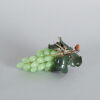 A Vintage Bunch of Grapes & Leaves Green Marble Jade Stone Cluster