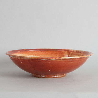 A Large Mid-Century Shino Glaze Pottery Bowl