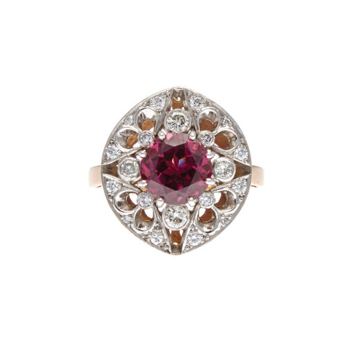 18ct Rhodolite Garnet and Diamond Ring