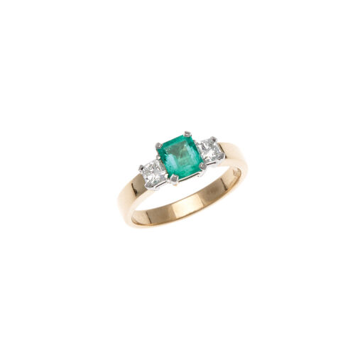 18ct Emerald and Diamond Ring