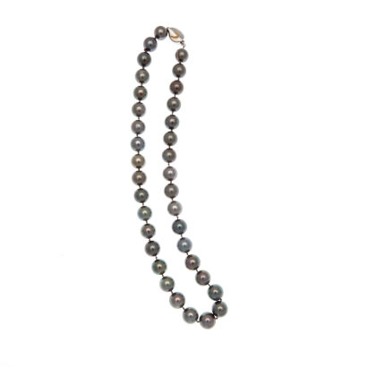 A Strand of South Sea Black Pearls