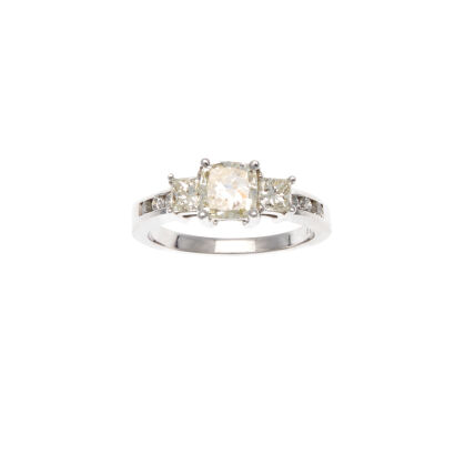 14ct White Gold Three Stone Diamond Ring