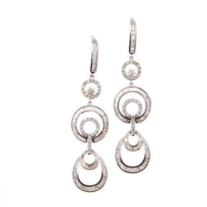 18ct White Gold and Diamond Drop Earrings