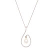 18ct White Gold Pearl and Diamond Pendant