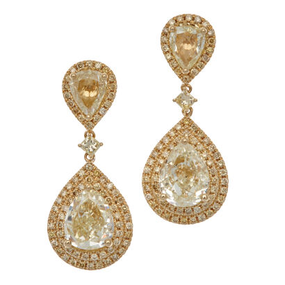 An Important Pair of Yellow Diamond Drop Earrings