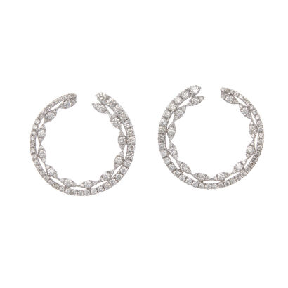 18ct Diamond Circle Hoop Earrings