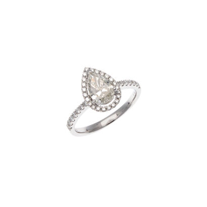 1.0ct Pear Shape Diamond Cluster Ring