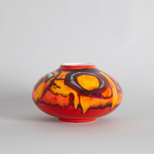 A Poole Pottery 'Delphis' Vase with Orange Glaze