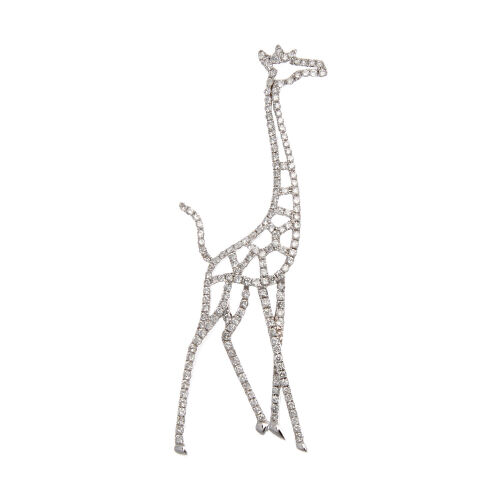 18ct Diamond Giraffe Brooch