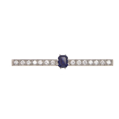 Art Deco Sapphire and Diamond Brooch