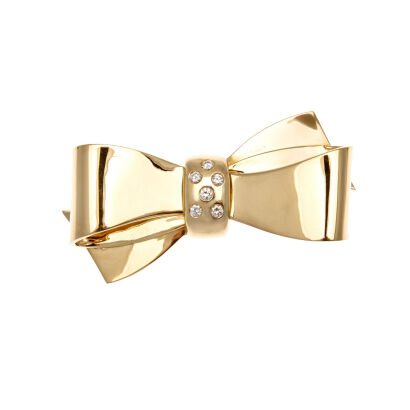 18ct Diamond Bow Scarf Slide