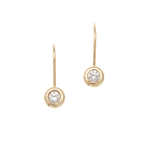 18ct Diamond Solitaire Drop Earrings