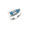 14ct Blue Topaz and Diamond Ring