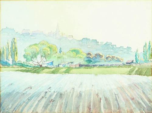 RUSSELL CLARK Landscape with Plowed Field