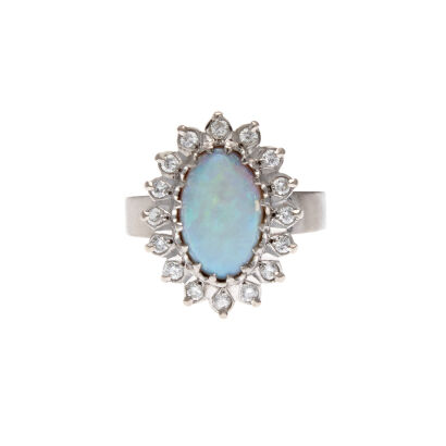 18ct Opal and Diamond Ring