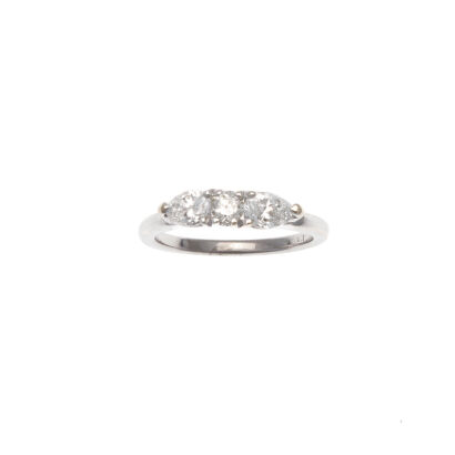 9ct White Gold Three Stone Diamond Ring