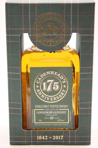 (1) Cadenhead's 175th Anniversary Convalmore-Glenlivet 40 Year Old Single Malt Scotch Whisky, 56.8% ABV