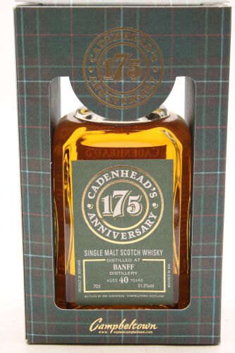 (1) Cadenhead's 175th Anniversary Banff 40 Year Old Single Malt Scotch Whisky, 51.2% ABV