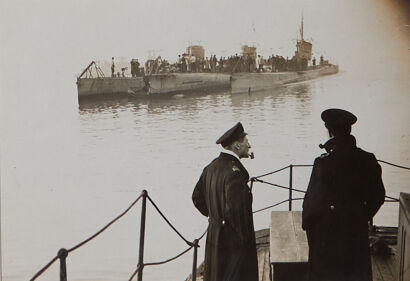 PHOTOGRAPHER UNKNOWN Surrender of First 4 of 20 German Uboats, Harwich, Daybreak