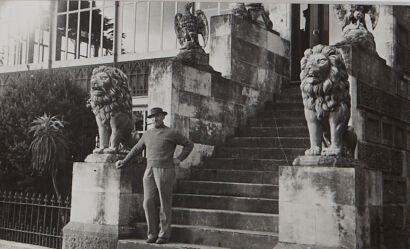 VICTOR C. BROWNE Larnach Castle with Wing Commander G.L. Stedman (owner) on Steps