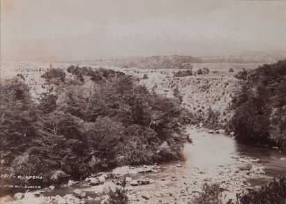 BURTON BROTHERS Mount Ruapehu with Mountain Stream