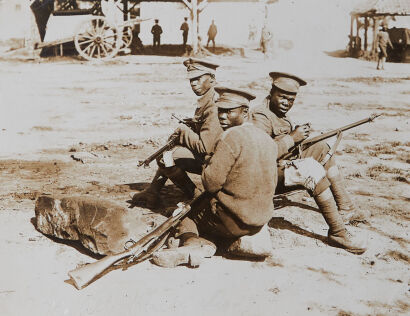 PHOTOGRAPHER UNKNOWN Three Men of the West Indian Regiment in France WW1