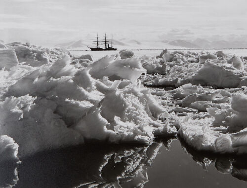 HERBERT PONTING Scott's Ship, the Terra Nova, in Open Water, Surrounded by Ice