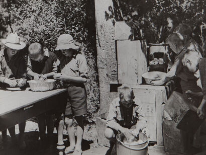 VICTOR C. BROWNE At Work in the YMCA Camp Kitchen