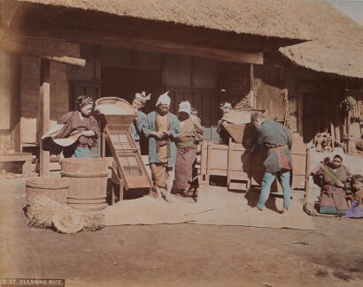 PHOTOGRAPHER UNKNOWN Cleaning Rice, Japan