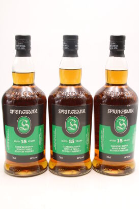 (3) Springbank 15 Year Old Single Malt Scotch Whisky, 46% ABV