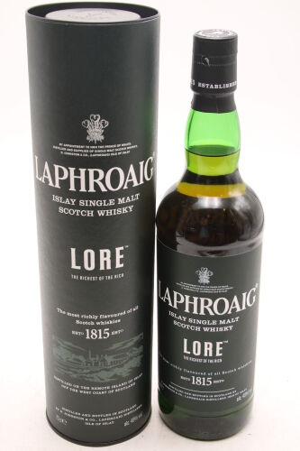 (1) Laphroaig Lore, Islay Single Malt Scotch Whisky, 48% ABV