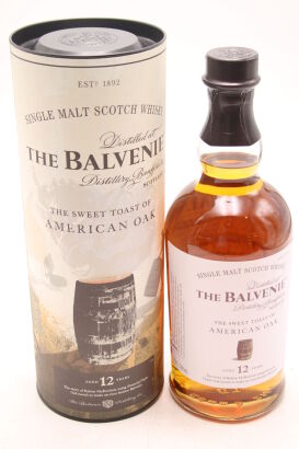 (1) The Balvenie, American Oak, 12 Years Old, Single Malt Scotch Whisky, 43% ABV