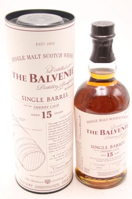 (1) The Balvenie, Single Barrel Sherry Cask, 15 Years Old, Single Malt Scotch Whisky, 47.8% ABV