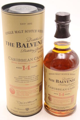 (1) The Balvenie, Caribbean Cask, 14 Years Old, Single Malt Scotch Whisky, 43% ABV