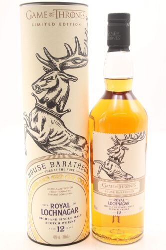 (1) Game of Thrones House Barbatheon, Royal Lochnagar, 12 Years Old, Highland Single Malt Scotch Whisky, 40% ABVC