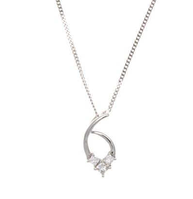 Platinum and 18ct White Gold Diamond Pendant