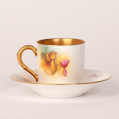 A Royal Worcester Roses Cup and Saucer