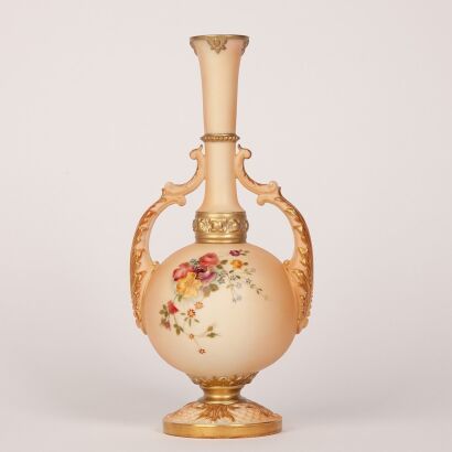 A Royal Worcester Blush Ivory Two-Handed Vase