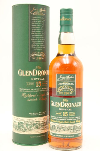 (1) Glendronach Revival Aged 15 years Single Malt Scotch Whisky, 46% ABV (GB)