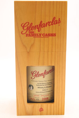 (1) 2008 Glenfarclas The Family Casks Whisky & Wisdom Club Single Cask Vintage Single Malt Scotch Whisky, 59.8% ABV