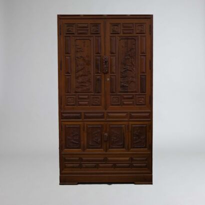 A Carved Korean Wardrobe