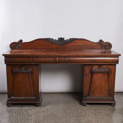 An Impressive English Regency Twin Pedestal Sideboard